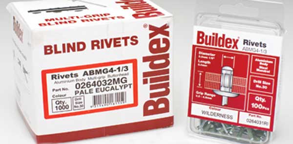 Buildex and Bremick Rivets supplies